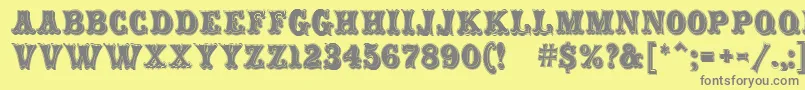 フォントCarnivalMfRimmed – 黄色の背景に灰色の文字