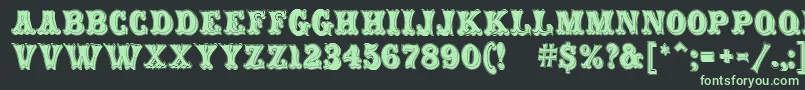 CarnivalMfRimmed Font – Green Fonts on Black Background