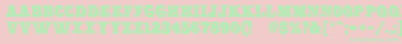 CarnivalMfRimmed Font – Green Fonts on Pink Background