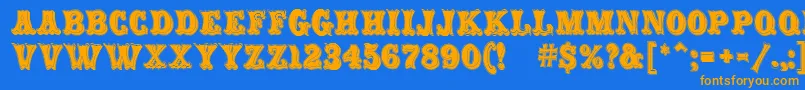 CarnivalMfRimmed Font – Orange Fonts on Blue Background