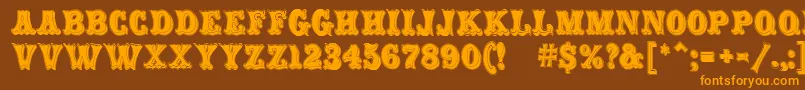 CarnivalMfRimmed Font – Orange Fonts on Brown Background