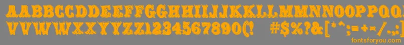フォントCarnivalMfRimmed – オレンジの文字は灰色の背景にあります。