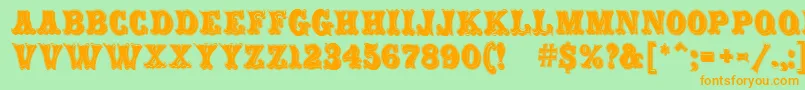 CarnivalMfRimmed Font – Orange Fonts on Green Background