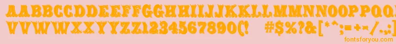 CarnivalMfRimmed Font – Orange Fonts on Pink Background