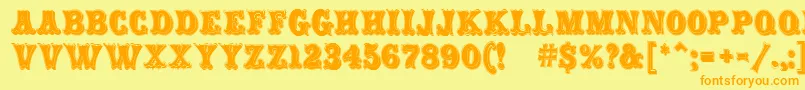 CarnivalMfRimmed Font – Orange Fonts on Yellow Background