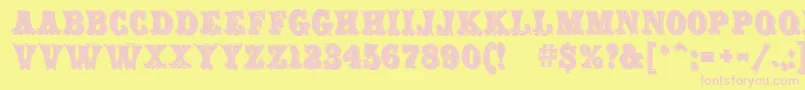 Czcionka CarnivalMfRimmed – różowe czcionki na żółtym tle