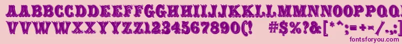 CarnivalMfRimmed Font – Purple Fonts on Pink Background