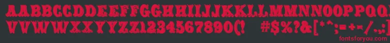 フォントCarnivalMfRimmed – 黒い背景に赤い文字