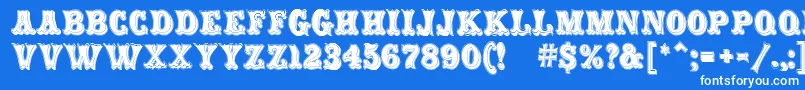 CarnivalMfRimmed Font – White Fonts on Blue Background