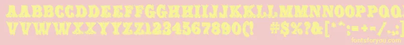 CarnivalMfRimmed Font – Yellow Fonts on Pink Background