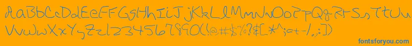 DbeRigel Font – Blue Fonts on Orange Background