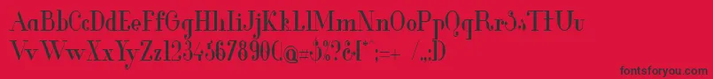 フォントGlamor Mediumcondensed – 赤い背景に黒い文字