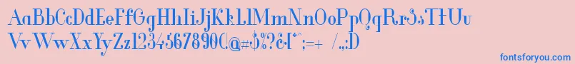 フォントGlamor Mediumcondensed – ピンクの背景に青い文字