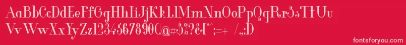 Glamor Mediumcondensed Font – Pink Fonts on Red Background