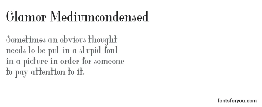 Review of the Glamor Mediumcondensed Font