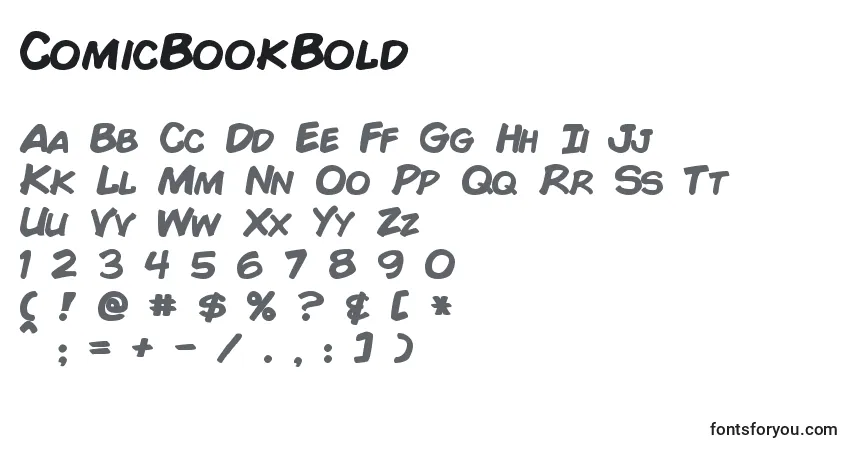 Schriftart ComicBookBold (46742) – Alphabet, Zahlen, spezielle Symbole