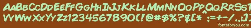 Шрифт ComicBookBold – зелёные шрифты на коричневом фоне