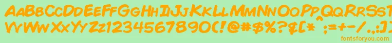 ComicBookBold Font – Orange Fonts on Green Background