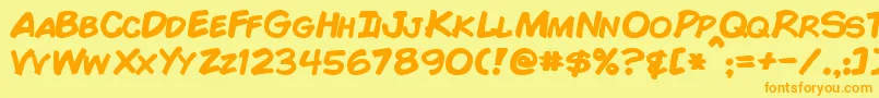 ComicBookBold Font – Orange Fonts on Yellow Background