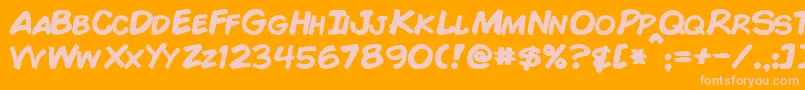 ComicBookBold Font – Pink Fonts on Orange Background