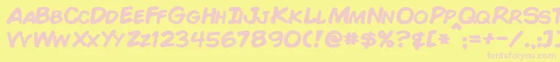 ComicBookBold Font – Pink Fonts on Yellow Background