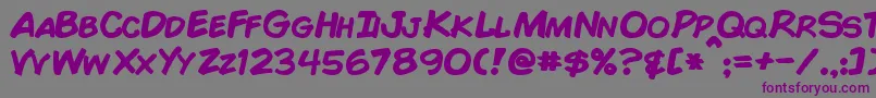 Шрифт ComicBookBold – фиолетовые шрифты на сером фоне