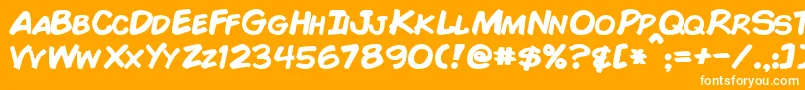 ComicBookBold Font – White Fonts on Orange Background