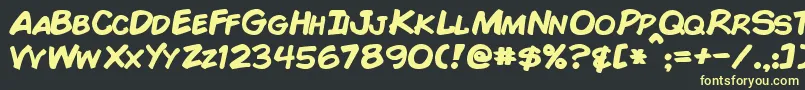 ComicBookBold Font – Yellow Fonts on Black Background