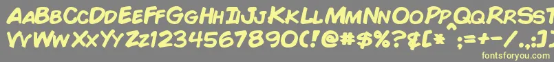 ComicBookBold Font – Yellow Fonts on Gray Background