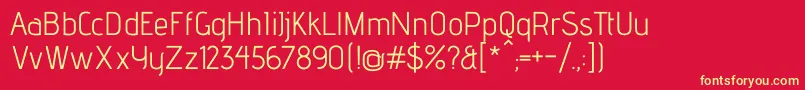 AdventproRegular Font – Yellow Fonts on Red Background
