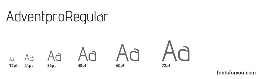 AdventproRegular Font Sizes