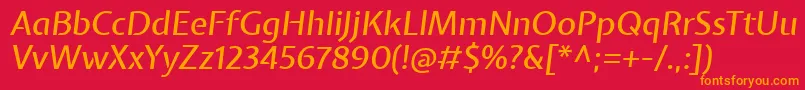 ExpletussansMediumitalic Font – Orange Fonts on Red Background