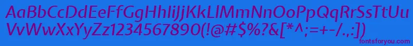 ExpletussansMediumitalic Font – Purple Fonts on Blue Background