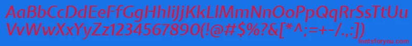 Шрифт ExpletussansMediumitalic – красные шрифты на синем фоне