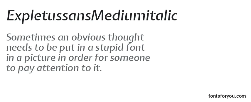 Review of the ExpletussansMediumitalic Font