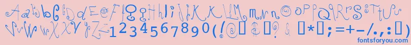 Mochi Font – Blue Fonts on Pink Background