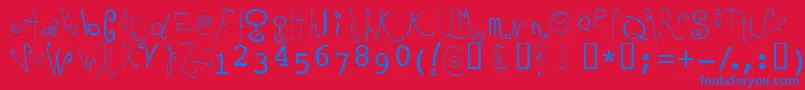 Mochi Font – Blue Fonts on Red Background