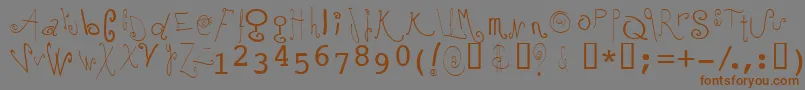 Mochi-Schriftart – Braune Schriften auf grauem Hintergrund