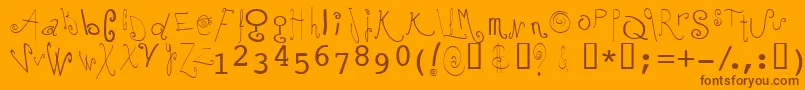 Mochi Font – Brown Fonts on Orange Background