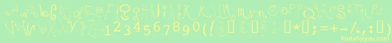 Mochi Font – Yellow Fonts on Green Background