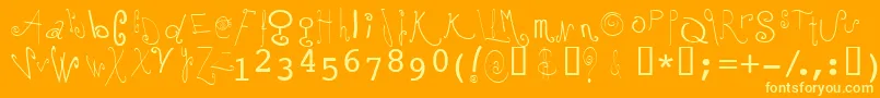 Mochi Font – Yellow Fonts on Orange Background