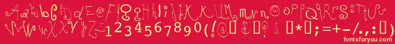 Mochi Font – Yellow Fonts on Red Background