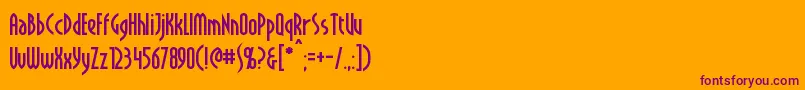 Crichton-Schriftart – Violette Schriften auf orangefarbenem Hintergrund