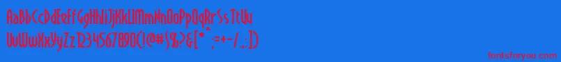 フォントCrichton – 赤い文字の青い背景
