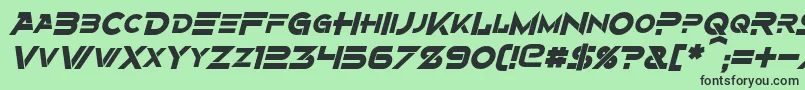 AlternityBoldItalic Font – Black Fonts on Green Background