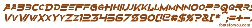 AlternityBoldItalic-Schriftart – Braune Schriften auf weißem Hintergrund