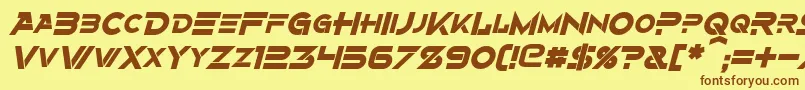 AlternityBoldItalic Font – Brown Fonts on Yellow Background