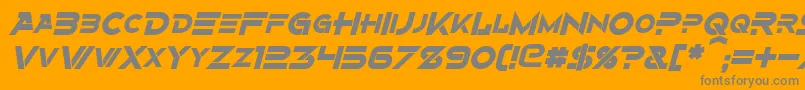 Fonte AlternityBoldItalic – fontes cinzas em um fundo laranja