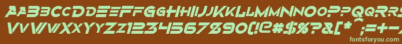AlternityBoldItalic-fontti – vihreät fontit ruskealla taustalla