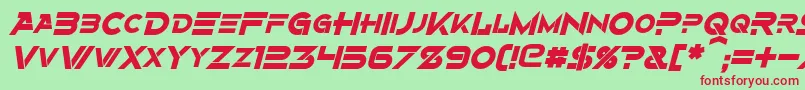 AlternityBoldItalic Font – Red Fonts on Green Background